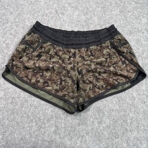 Lululemon Athletica Mystic Jungle Fatigue Green Black Tracker Shorts III Size 10